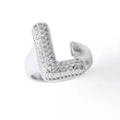 Jewelry Europe and the United States hot selling 26 English letter ring gold-plated full zircon fat letter ring rih91