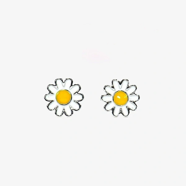 Fashionable epoxy daisy earrings for women, simple and fresh sunflower ear bone studs manufacturer