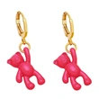 Bear earrings for women European and American design personality retro candy color sweet cool trend personality temperament earrings erz04
