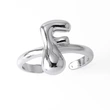AS jewelry smooth 26 English letters ring female copper plated real gold open ring rih04