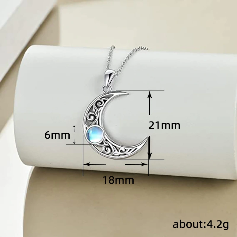 Design sense sun and moon couple necklace love imitation moonstone lucky necklace female crescent clavicle chain