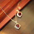 New jewelry elegant red gemstone necklace anniversary celebration luxury pendant necklace