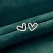  Korean hollow heart earrings hot sale micro inlaid sweet heart-shaped earrings Korean style simple peach heart female earrings