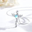  Glossy niche design necklace Internet celebrity style love wings design jewelry sweet and cool imitation moonstone style
