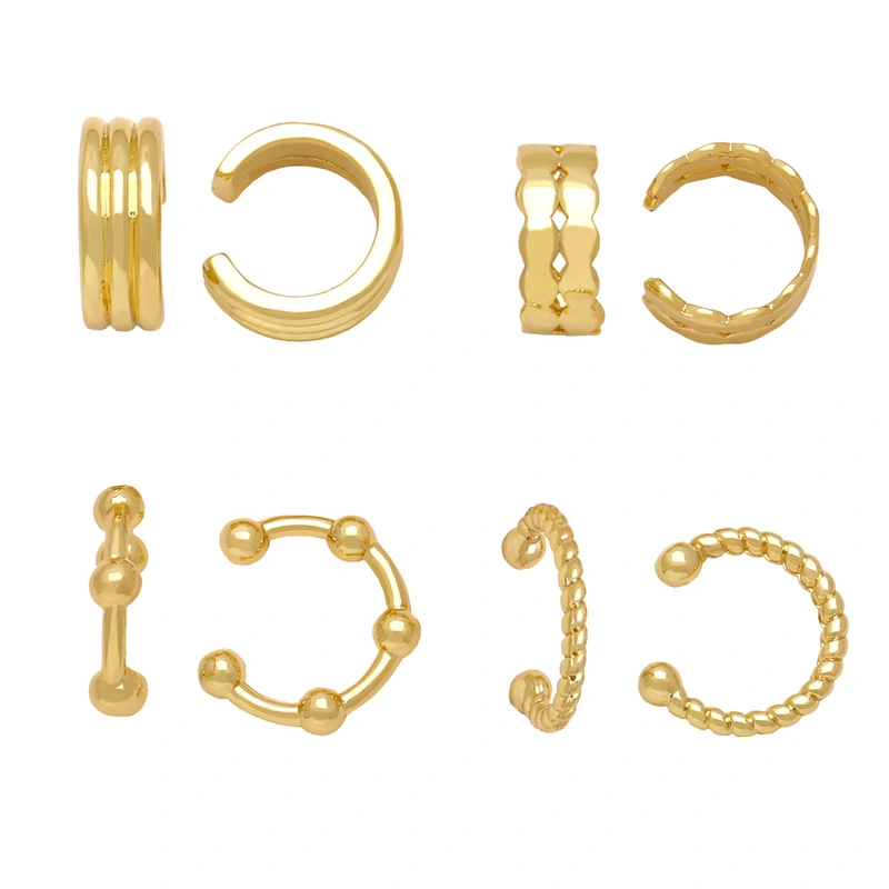 European and American hip-hop punk metal ear clips for women C-shaped ear bone clip earrings fashionable personality cold style jewelry ers42