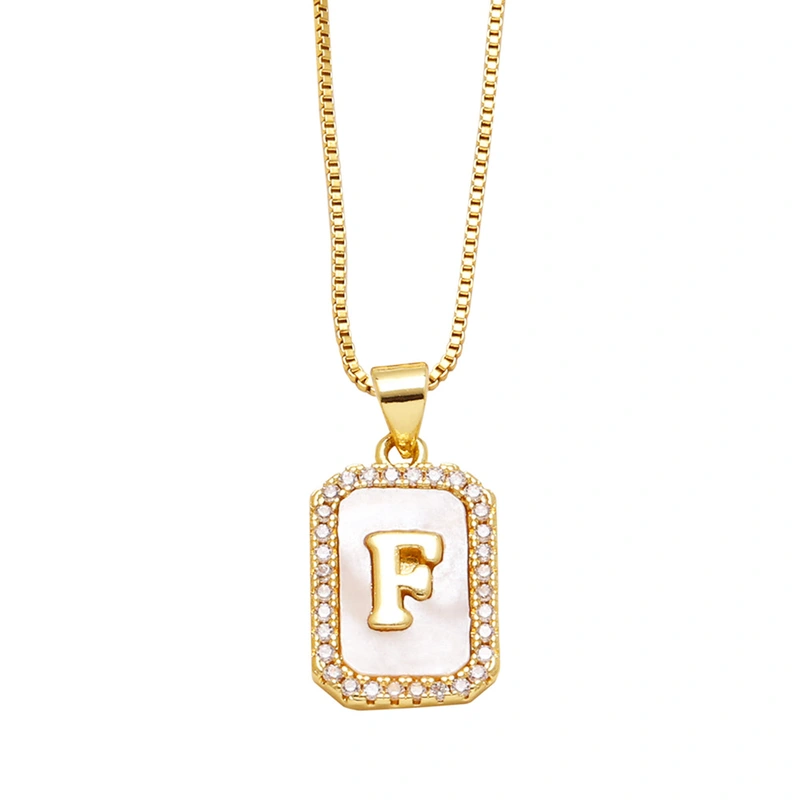 AS jewelry European and American new shell cube 26 English letters necklace clavicle chain female nkb581