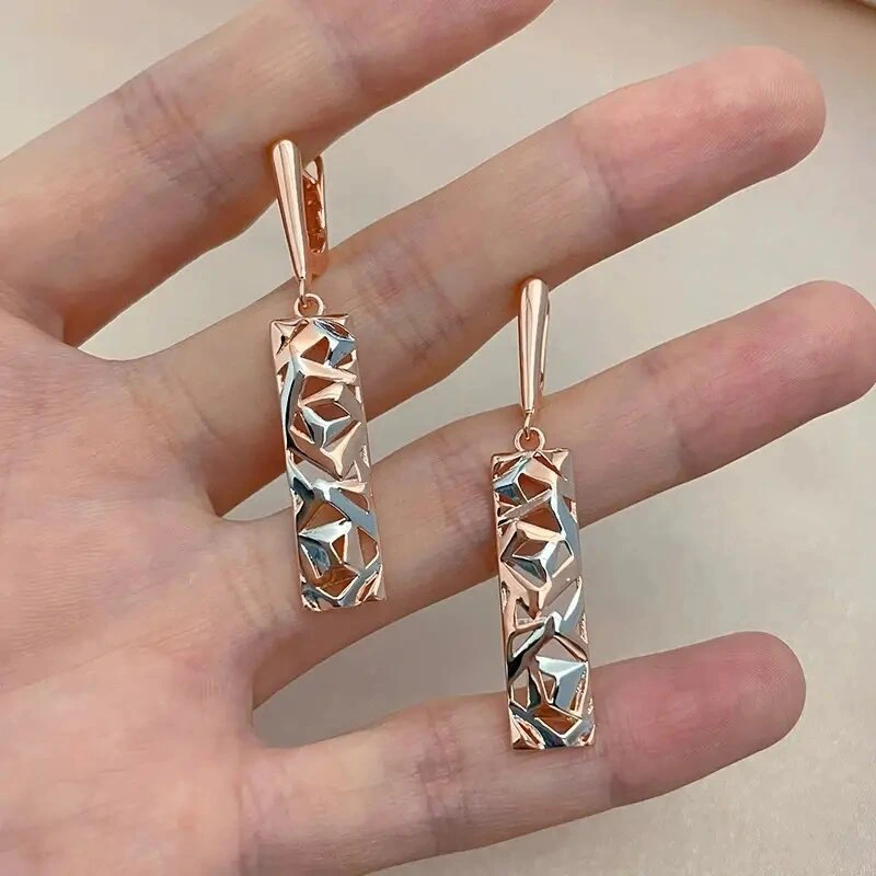  Xiaohongshu niche design jewelry women's technology sense personality Internet celebrity style earrings geometric triangle earrings