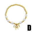 AS jewelry hot selling bow pendant bracelet female gold-plated zircon pearl bracelet bre53