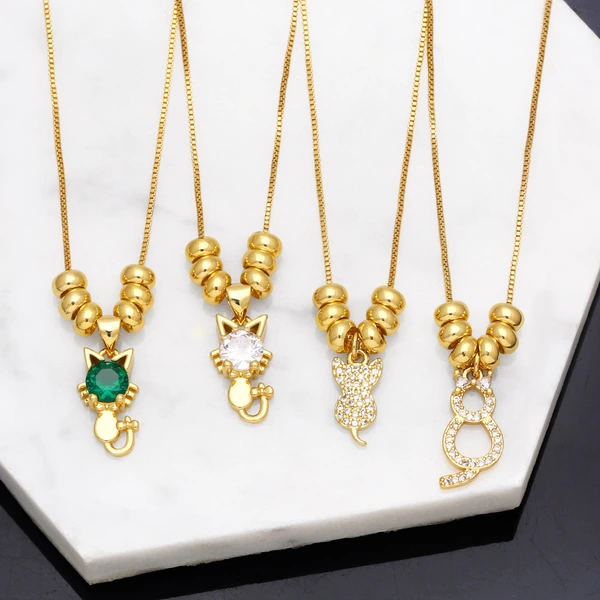 Internet celebrity niche design kitten necklace female summer new cute cat clavicle chain pendant nkb267