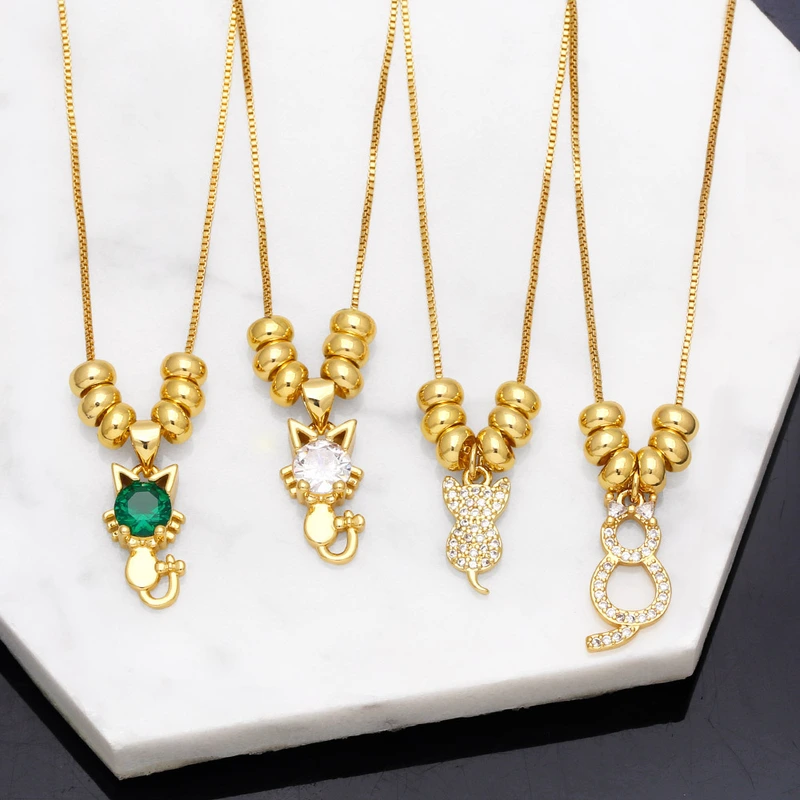 Internet celebrity niche design kitten necklace female summer new cute cat clavicle chain pendant nkb267