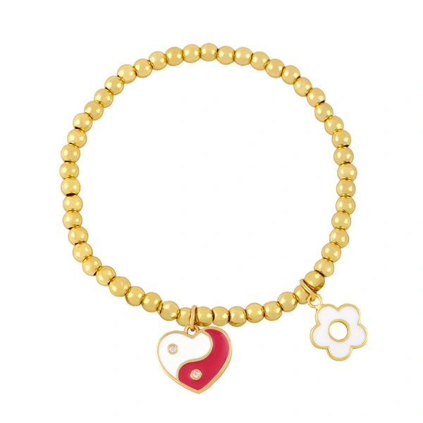 Clearance jewelry 18K gold plated devil eye bracelet European and American flower heart bracelet hand jewelry bre33