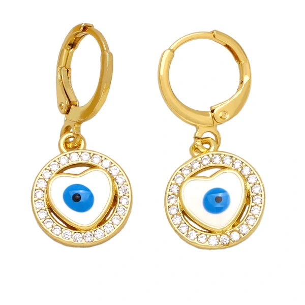 Clearance European and American jewelry personality oil drop heart-shaped devil eye earrings women's trendy all-match earrings ert56