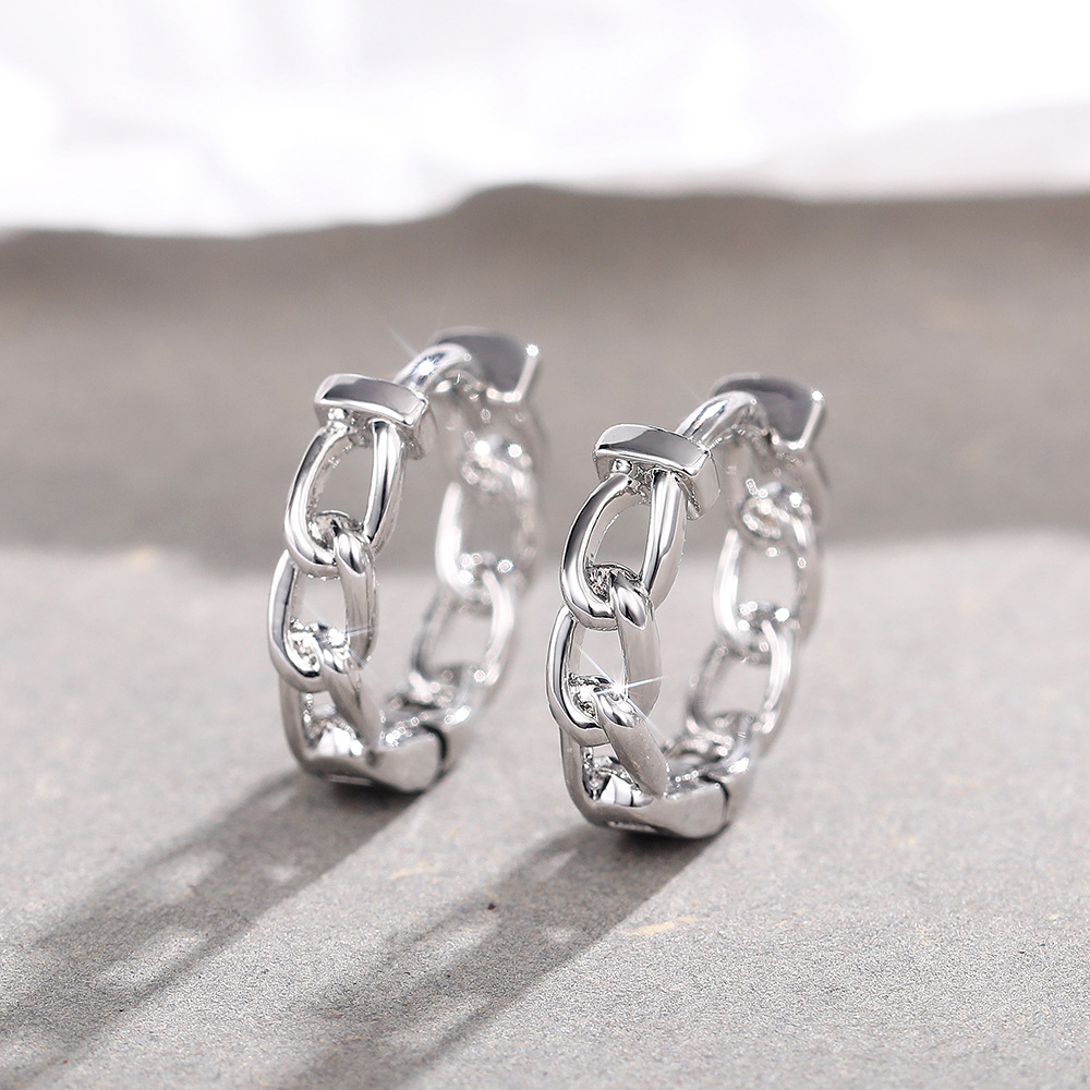  New European and American earrings, fashionable smooth chain earrings, ear clips, simple personality earrings and earrings