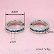 Elegant imitation sapphire earrings Korean version for women zircon ear buckle fashion line earrings classic earrings