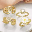 AS jewelry new hot selling chrysanthemum ring female copper plated 18k gold love heart shaped zircon ring rin64