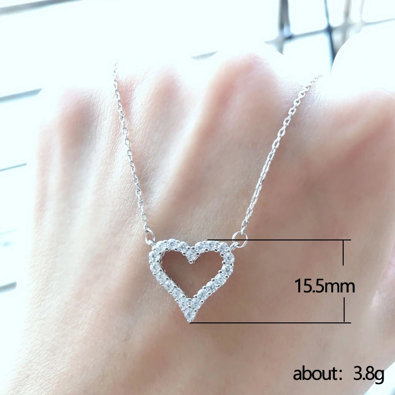 Korean style Dongdaemun same style women's heart-shaped love necklace trendy diamond Valentine's Day gift