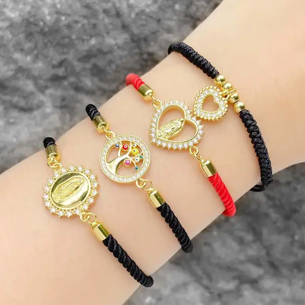 AS jewelry hot selling love Virgin Mary tree of life pendant bracelet female gold-plated zircon bracelet brk61