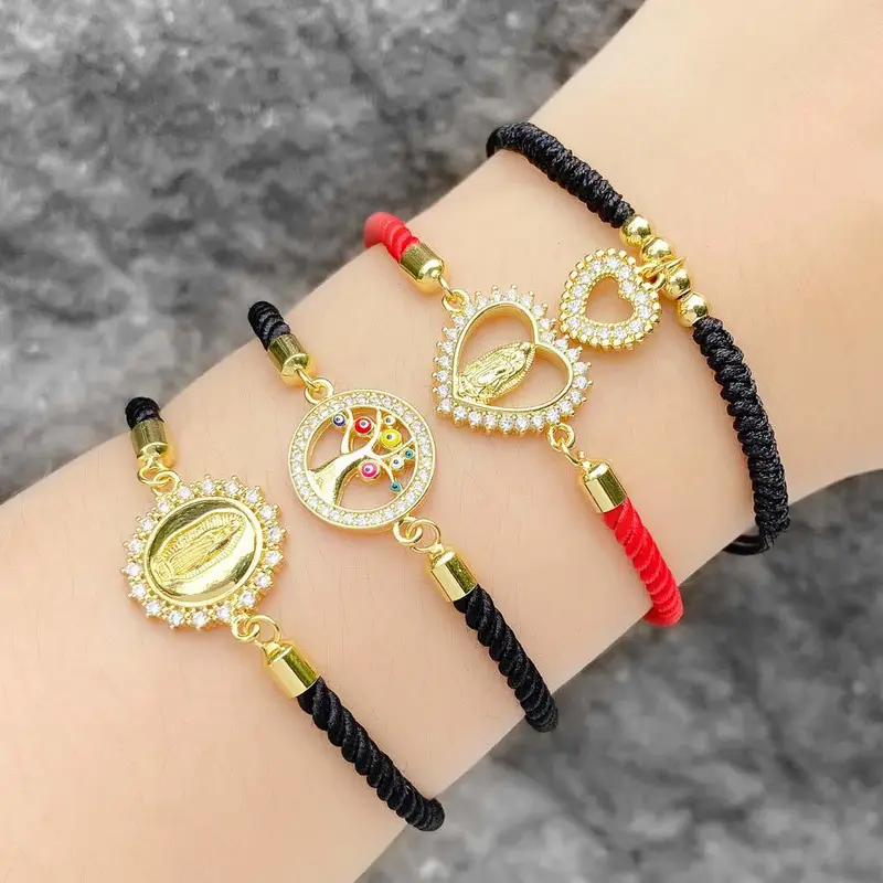 AS jewelry hot selling love Virgin Mary tree of life pendant bracelet female gold-plated zircon bracelet brk61