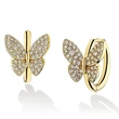  Micro-inlaid zircon butterfly earrings for women, fashionable and elegant, classic and popular jewelry