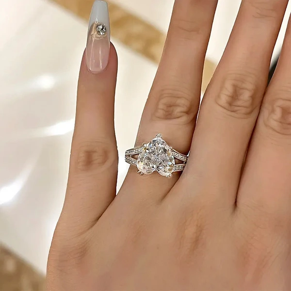European and American hot selling rings new engagement party rings love double layer sweet jewelry