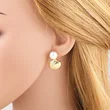 AS jewelry inlaid pearl shell copper plated 18k gold earrings earrings earrings female era235