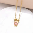 AS jewelry girl pendant necklace copper plated real gold heart-shaped zircon clavicle chain nka031