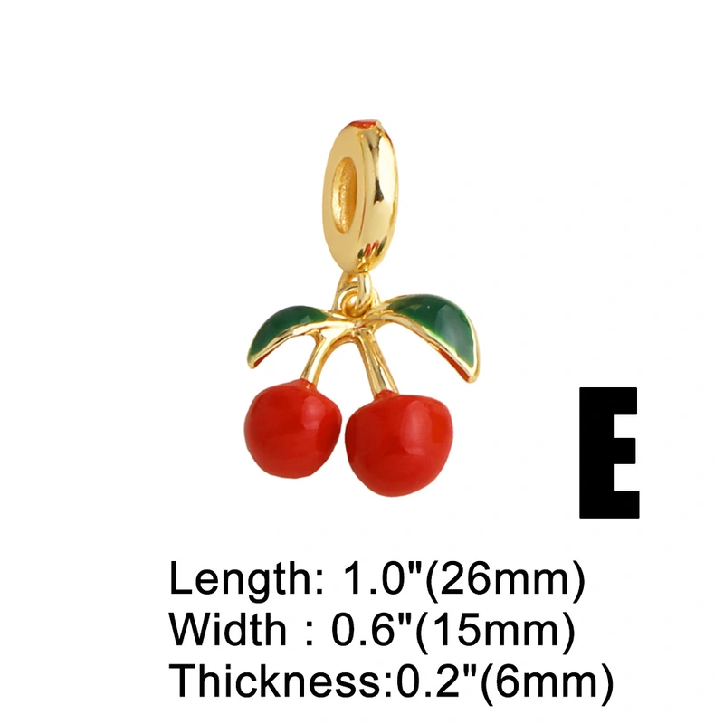Jewelry new copper plated 18k gold oil drop fruit cherry strawberry pendant bracelet brn15 bracelet