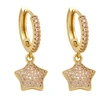Clearance European and American five-pointed star earrings female niche design gold-plated inlaid colored zircon pendant earrings erw10
