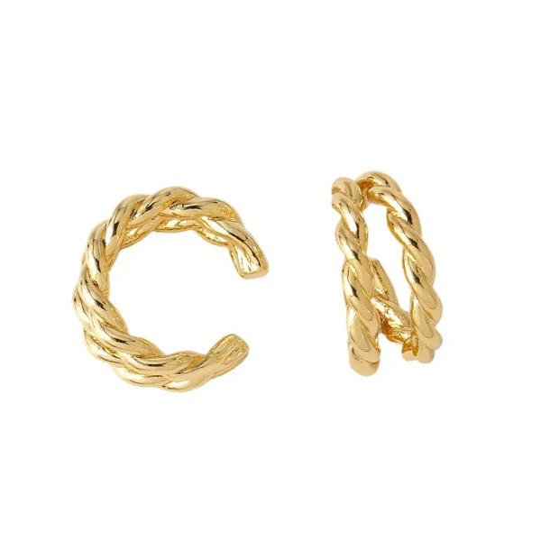 AS jewelry shopee hot selling C-shaped ear bone clip female high-grade copper gold-plated earrings erq06