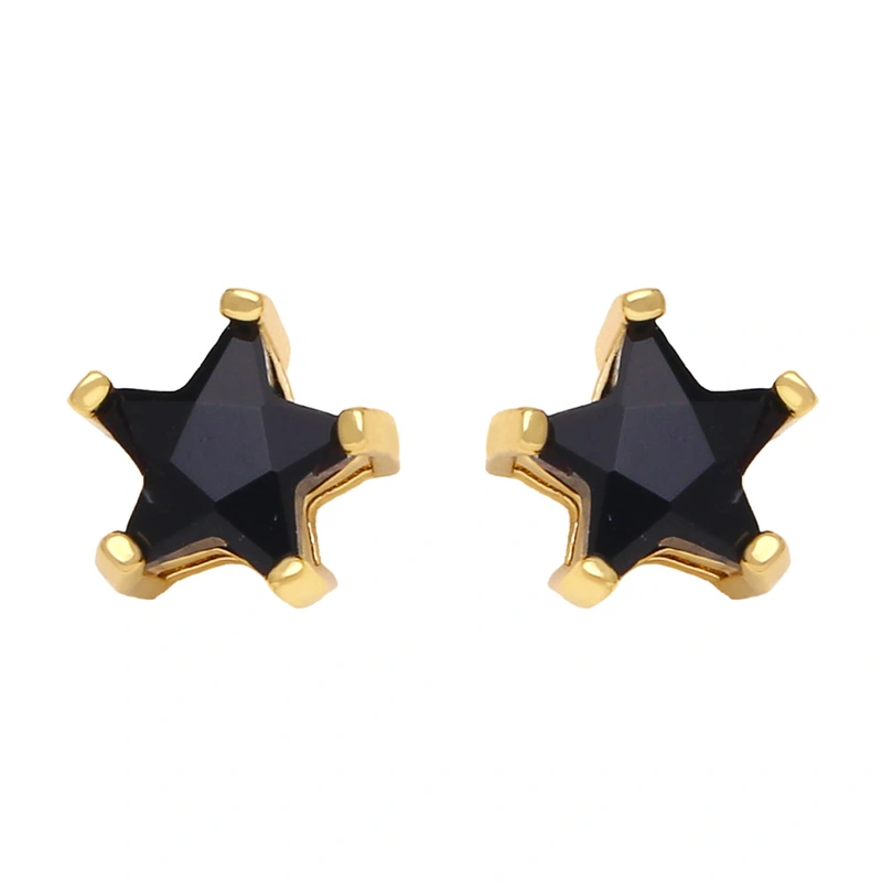 Five-pointed star earrings for women European and American style fashion simple small inlaid colored zircon star earrings era131