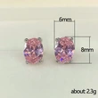 Special earrings dazzling four-claw single diamond earrings for women fashionable and small oval zircon earrings