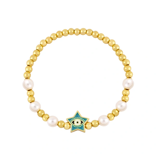 Clearance European and American trendy five-pointed star devil's eye bracelet niche Internet celebrity fashion bracelet bre79