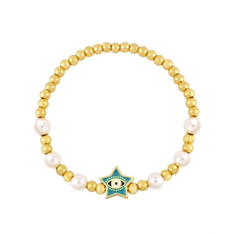 Clearance European and American trendy five-pointed star devil's eye bracelet niche Internet celebrity fashion bracelet bre79