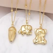 Jewelry elephant gold-plated necklace female chestnut bear smooth hip-hop pendant clavicle chain nkr21