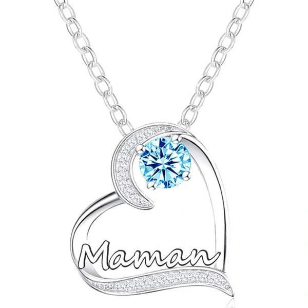 Hot selling love heart necklace exquisite gift for mother, zircon jewelry, fashionable and simple popular style