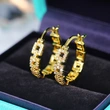 European and American design zircon earrings simple high-end ring chain earrings for women