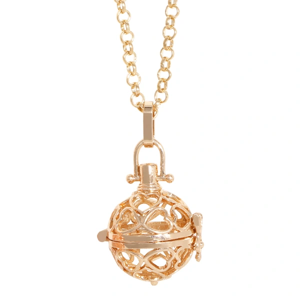 Hot selling hollow openable palace bell love magic box pendant aromatherapy necklace sweater chain wholesale nkv22
