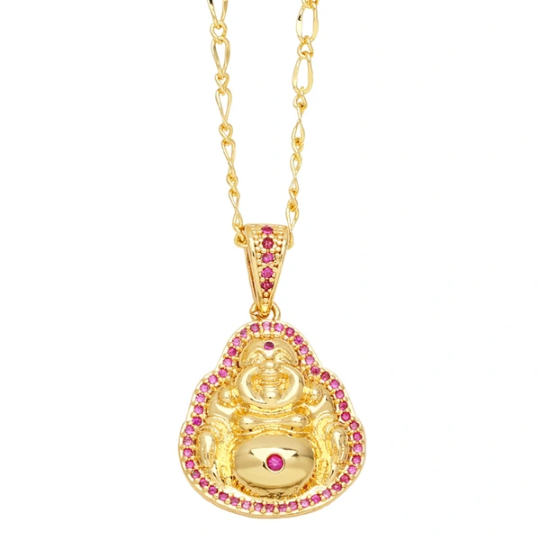 Clearance new jewelry national tide Maitreya Buddha necklace trend men and women sweater chain clavicle chain wholesale nkp28