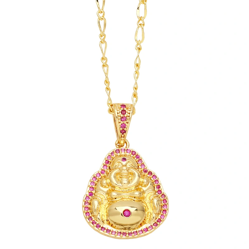 Clearance new jewelry national tide Maitreya Buddha necklace trend men and women sweater chain clavicle chain wholesale nkp28