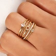  Bohemian geometric round ring five-piece set simple minimalist style ring fashionable stacking jewelry