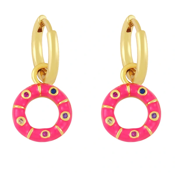 Clearance European and American earrings cute fun colorful geometric circle earrings women's trendy ethnic style earrings ery04