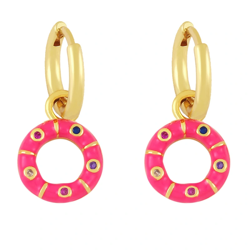 Clearance European and American earrings cute fun colorful geometric circle earrings women's trendy ethnic style earrings ery04