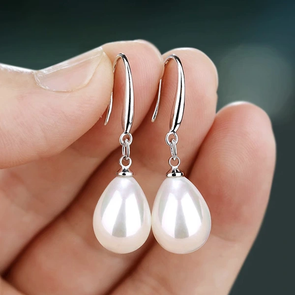 Factory direct sales imitation pearl earrings for women, fashionable, elegant, simple design jewelry, teardrop-shaped, daily earrings