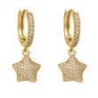 Clearance European and American five-pointed star earrings female niche design gold-plated inlaid colored zircon pendant earrings erw10