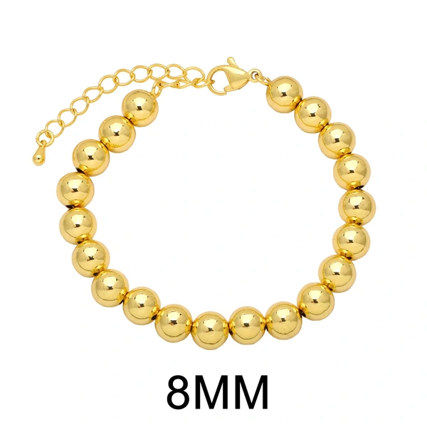 European and American new fashion hand jewelry copper plated 18K gold large and small gold beads personality simple bracelet female brk29