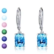 New blue imitation topaz drop earrings for women simple zircon earrings European and American jewelry wholesale