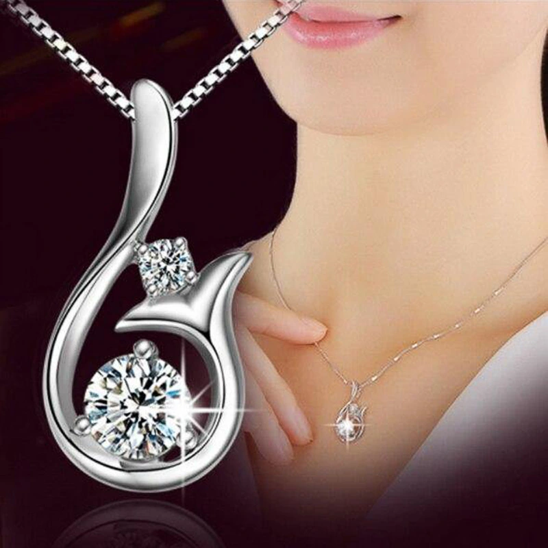 Manufacturers wholesale mermaid tail necklace creative Korean style water drop clavicle chain stall economic supply hot sale