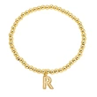 AS jewelry hot selling gold three-dimensional 26 English letters beaded bracelet bracelet brb34