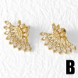 Clearance jewelry studs hot selling fan-shaped earrings for women gold-plated full zircon earrings earrings era088