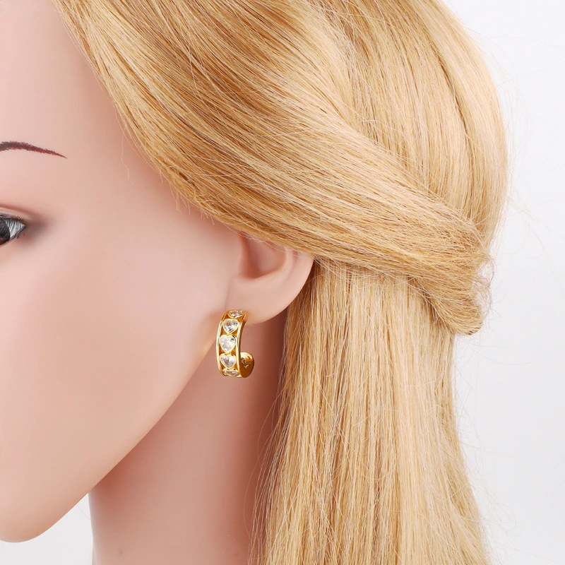 New style inlaid zircon heart earrings for women European and American simple gold-plated heart pendant earrings earrings era148